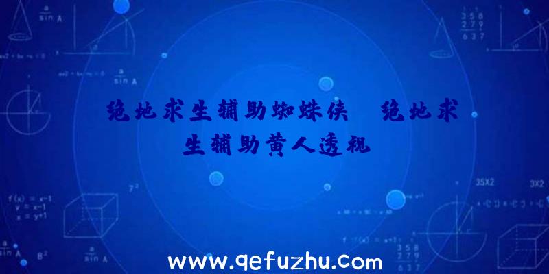 「绝地求生辅助蜘蛛侠」|绝地求生辅助黄人透视